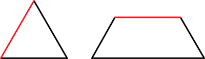 two polygons with labeled sides