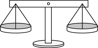 two pan balances  math