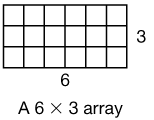 a 6 by 3 array