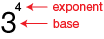 example of a a base and exponent